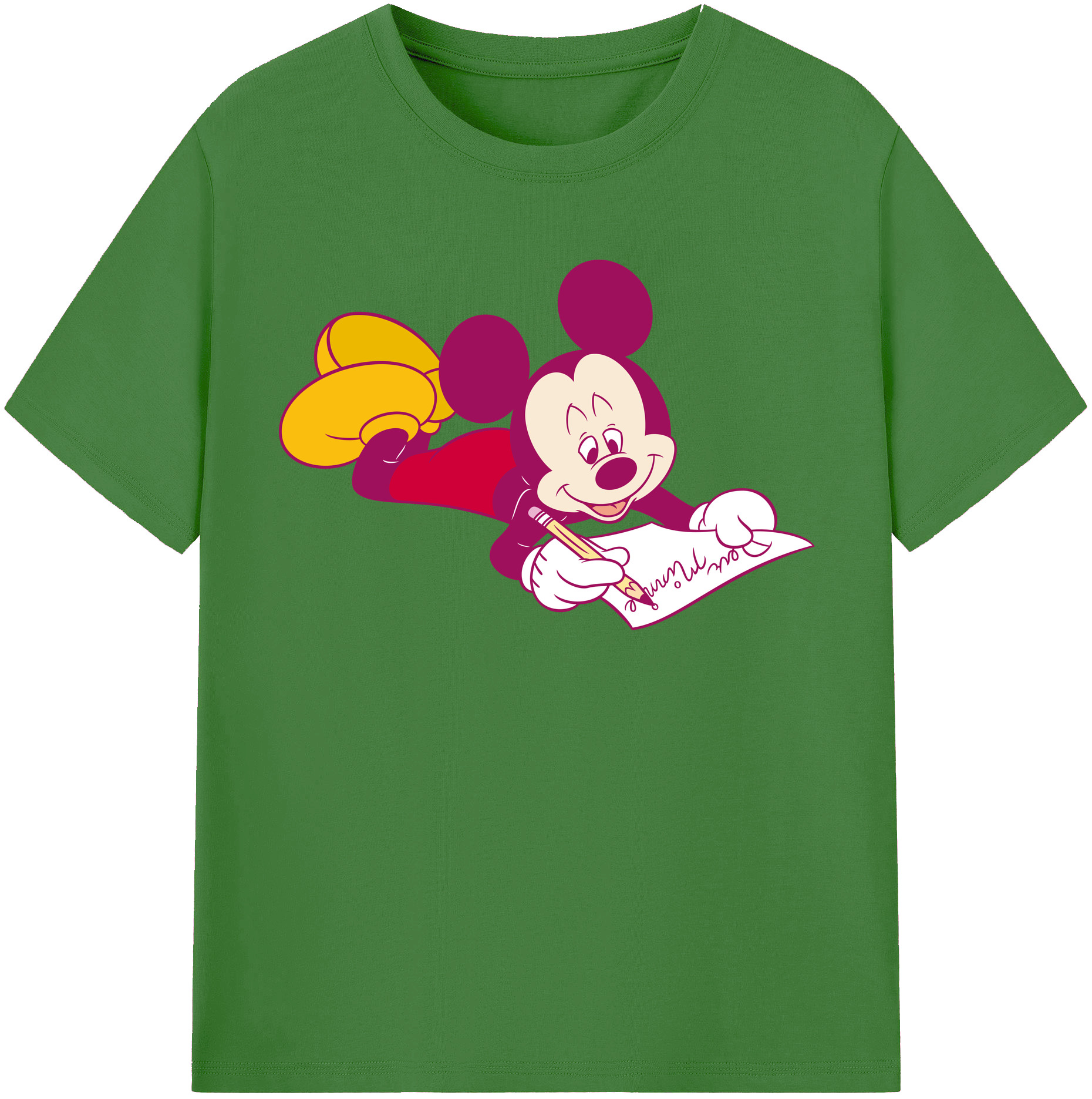 （画像用） ミッキーマウス Mickey Mouse レディースカジュアルプリントTシャツ（綿100％）